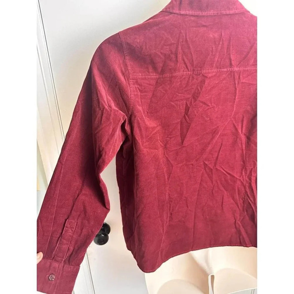 Corduroy Burgundy button up layering top shacket size 14W #0816 - Picture 6 of 8